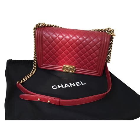 channel red bag|red chanel boyfriend bag.